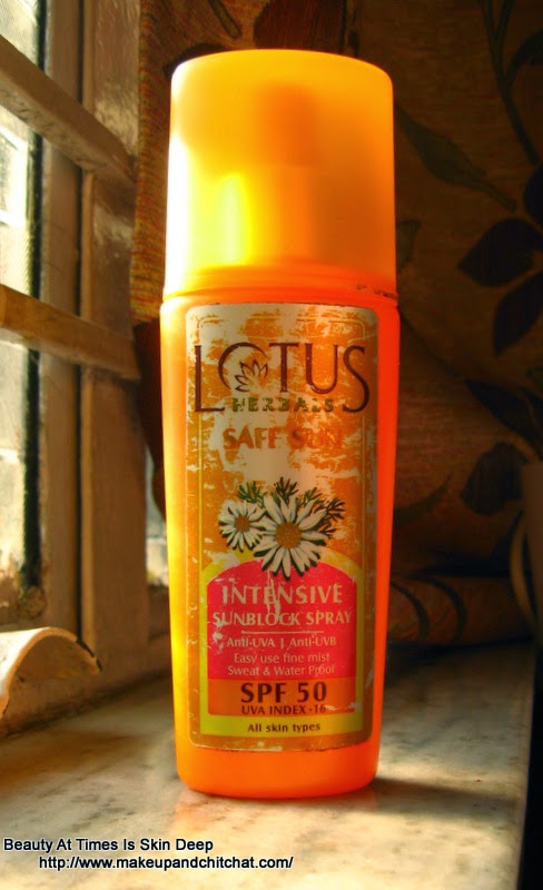 Lotus Herbals Safe Sun Intense Sunblock Spray SPF 50 for oily skin