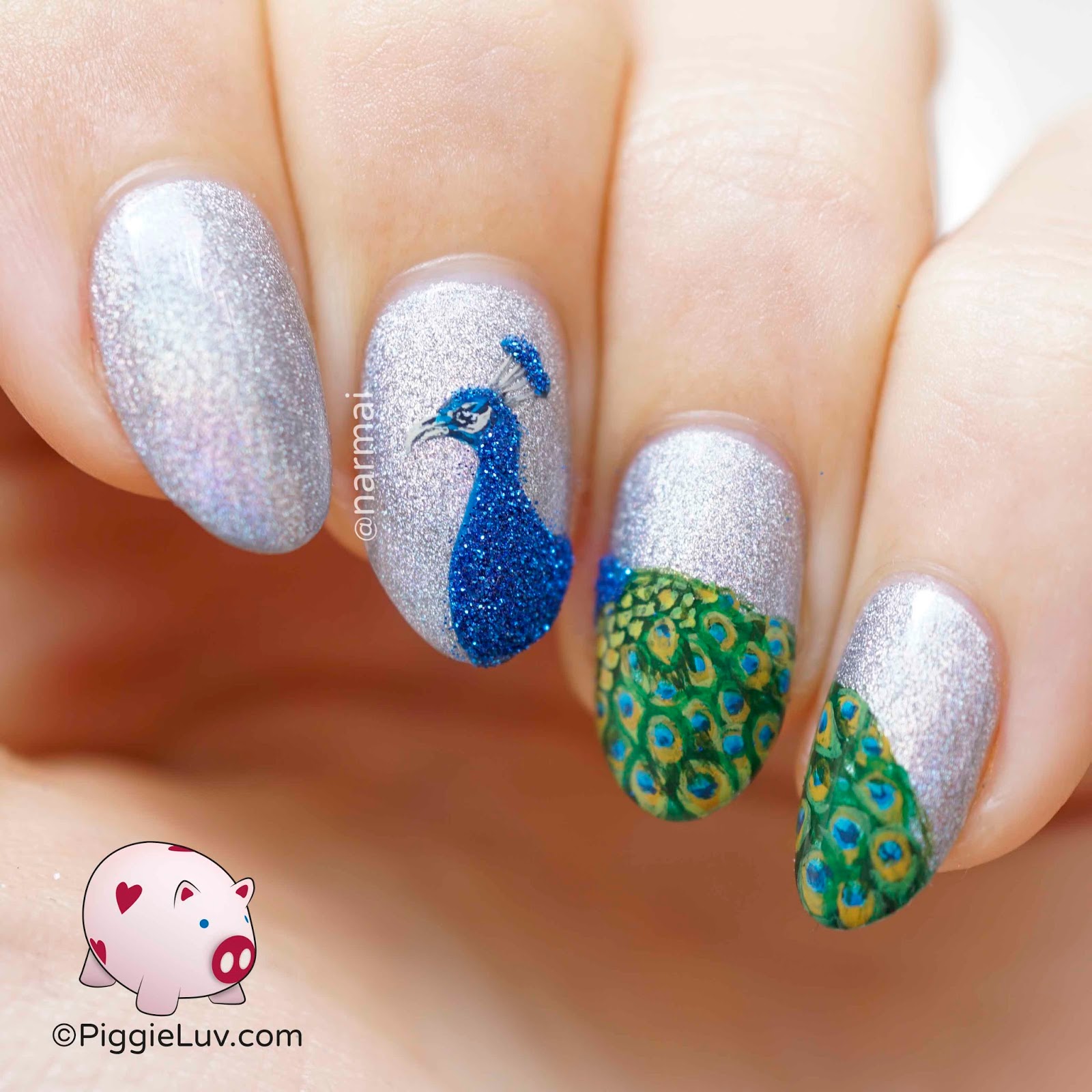 Peacock Nails by @NailDecor - SoNailicious