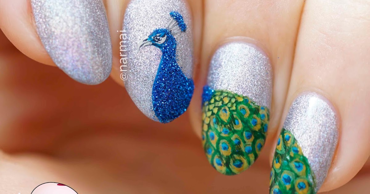 French Tip Peacock Nail Art Design - wide 1