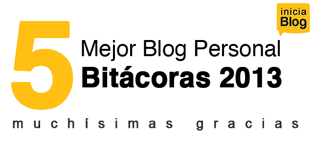 iniciaBlog - 5 puesto al Mejor Blog Personal en los Premios Bitácoras