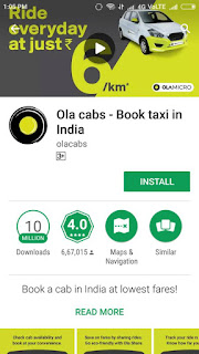 Ola App in PlayStore