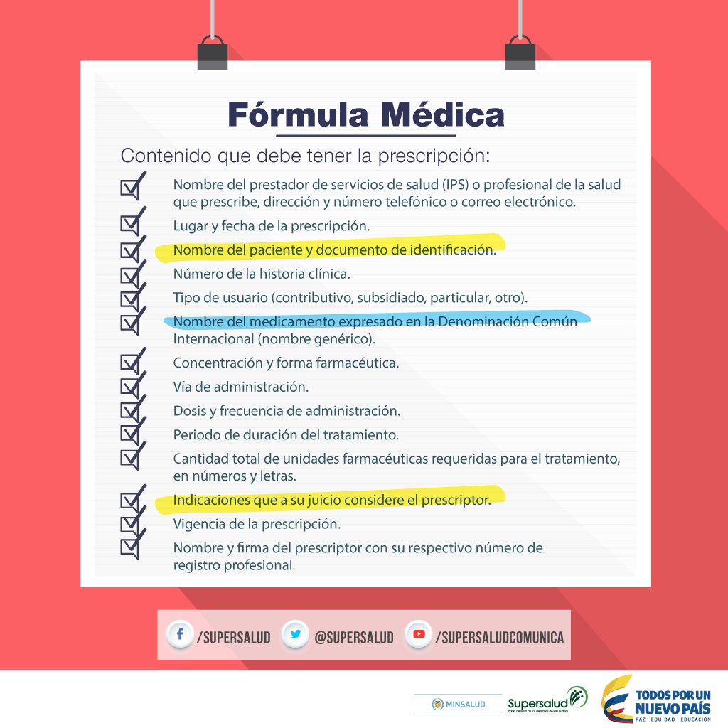 Fundación Esperanza Viva Qué debe contener su formula médica.