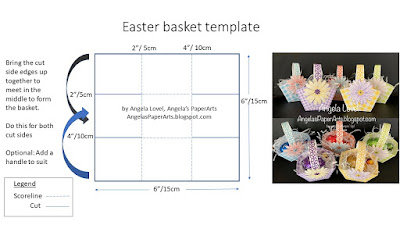 Stampin' Up! Daisy Delight Easter Basket template by Angela Lovel, Angela's PaperArts