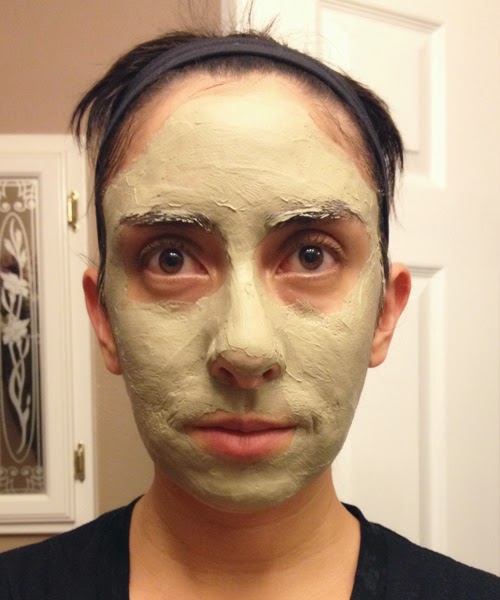 Aztec Healing Clay Mask Applied :: The Acne Experiment