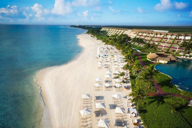 At the Grand Velas Riviera Maya, Playa del Carmen, Mexico resort go beyond all inclusive with luxurious suites, gourmet cuisine, premium drinks, a spa, wedding venues and fun activities.