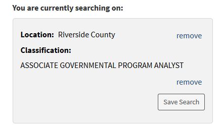 Image of a refined state of California job search