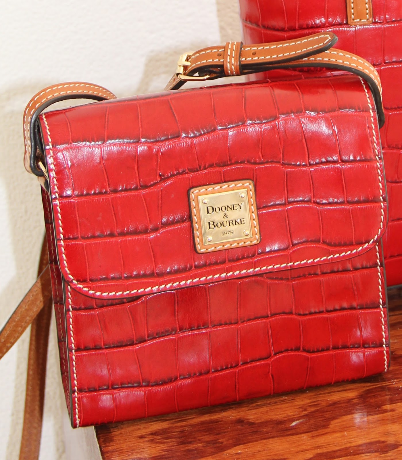 Dooney & Bourke Small Pebble Grain Lexington Shopper Handbag- Dark Red -  Organic Olivia