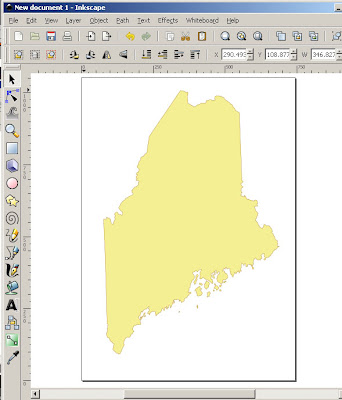 Maine map silhouette notecard