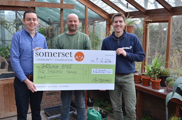 somerset community foundation - The Growing Space cheque presentation