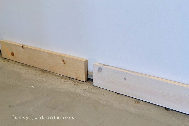 Learn how to build easy baseboards using stock lumber! No fancy miter cuts needed! An easy way to achieve a modern farmhouse look.