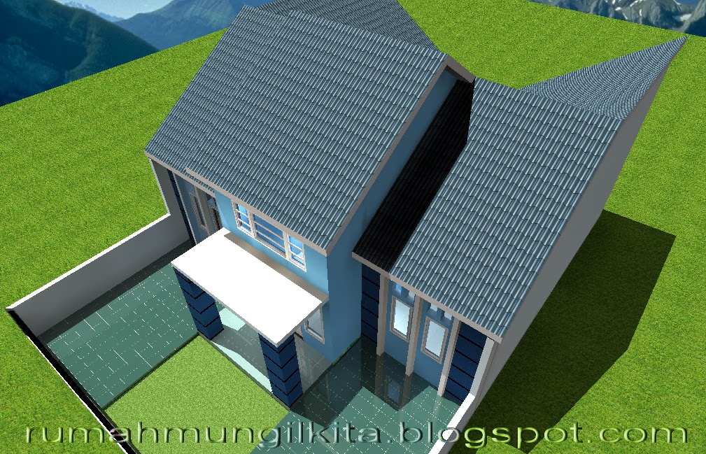 Desain Rumah Tipe 70 Tanah 121 m2 (1 Lantai, 4 Kamar Tidur, 2 Kamar