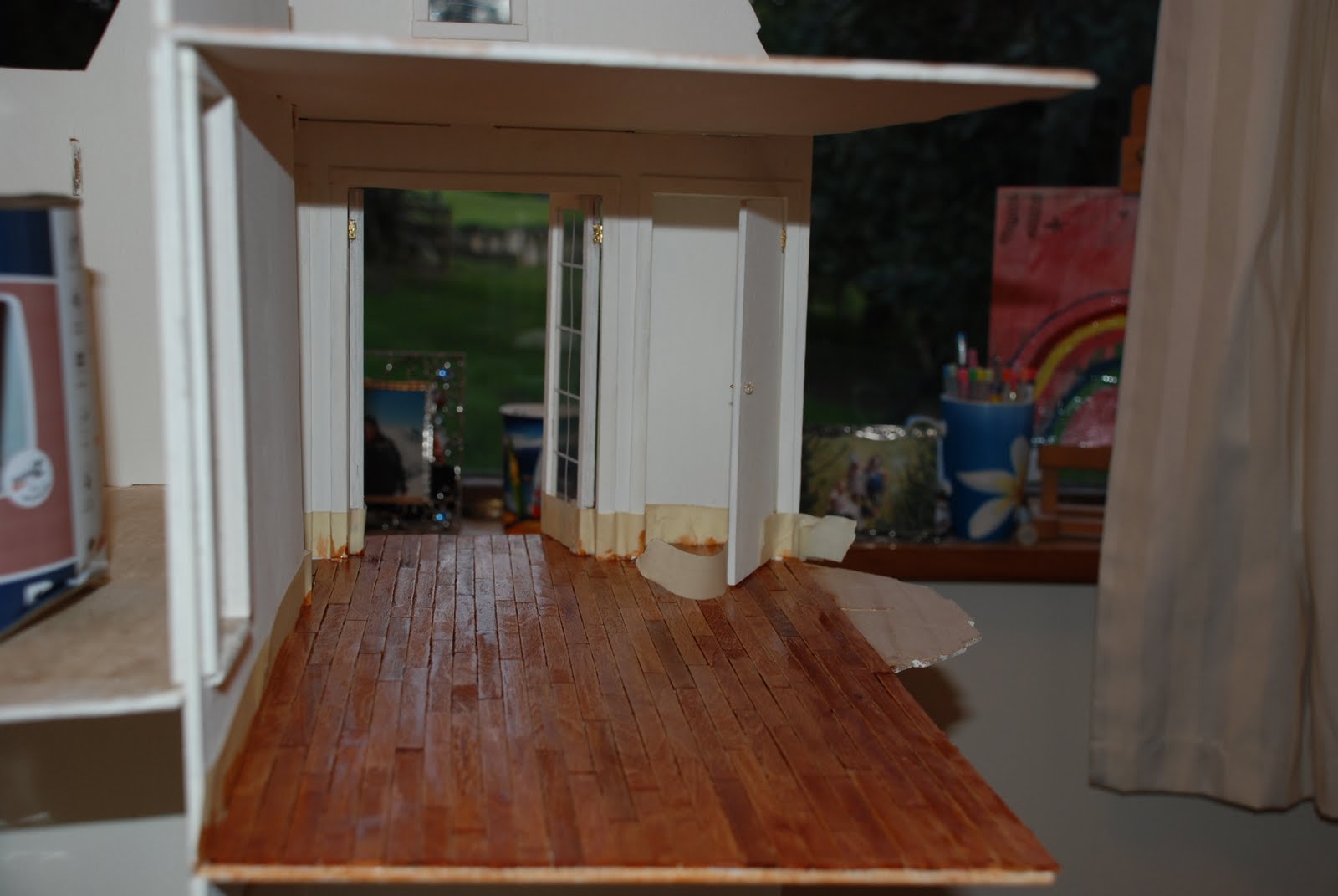 mini amy Real wooden doll house floors.