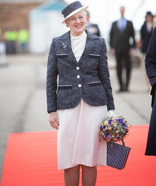 Queen Margrethe visited Borup School, Koege Mini-Town and Rehabilitation Center in Koege. Royal yacht Dannebrog