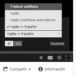 Opciones para ver idioma del Video Opciones para ver idioma del Video
