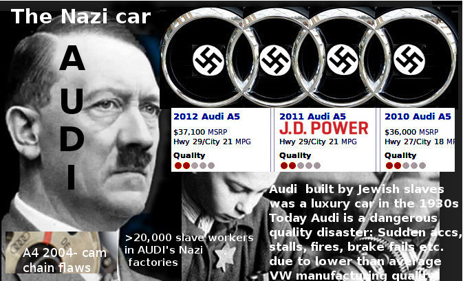 Nazi-muslim cooperation: Audi then built by Jewish slaves - today dangerous quality problems