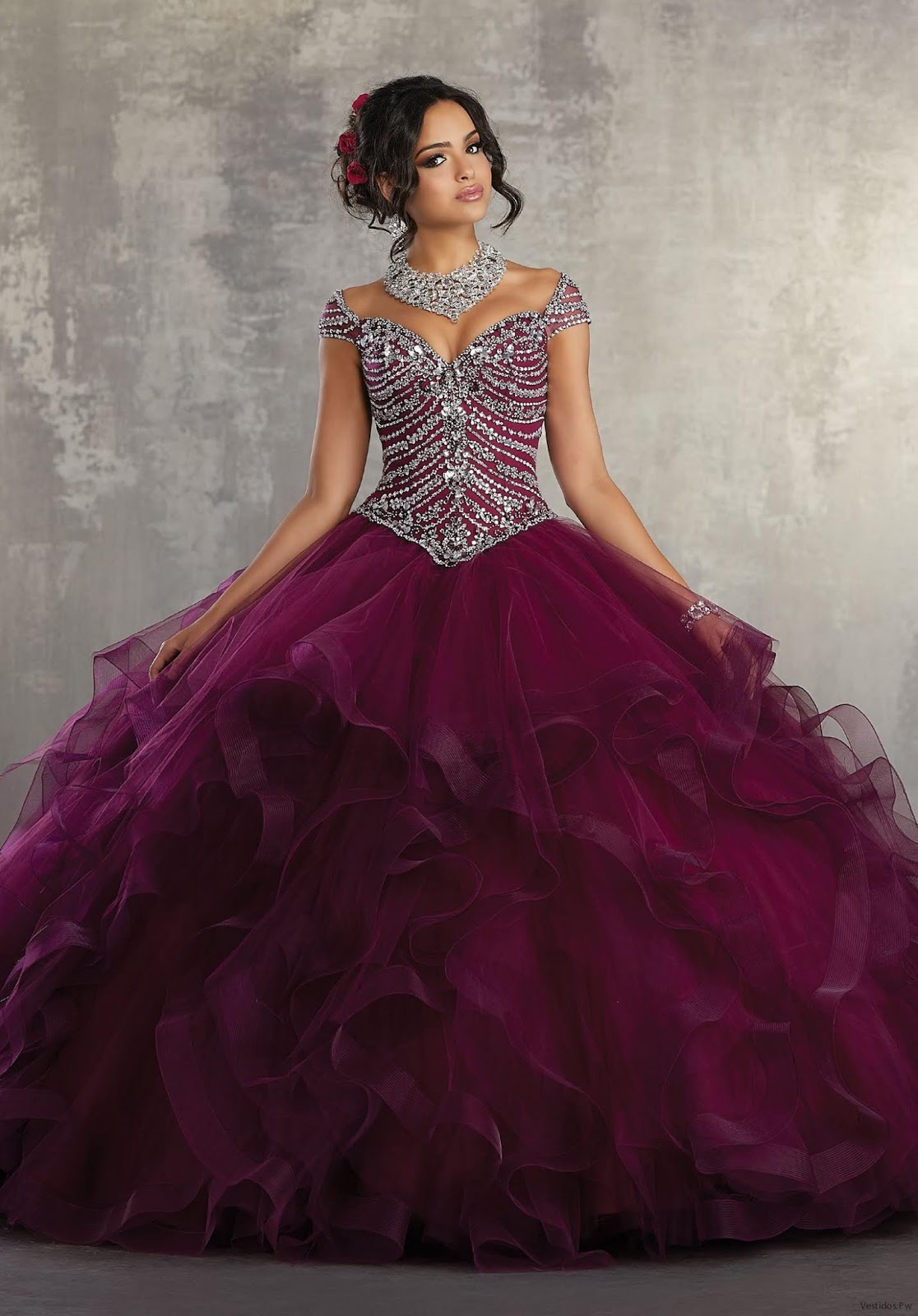 Mas de 31 Vestidos de XV Color Vino 【COLECCIÓN 2019】 | | Moda 2019 - 2020