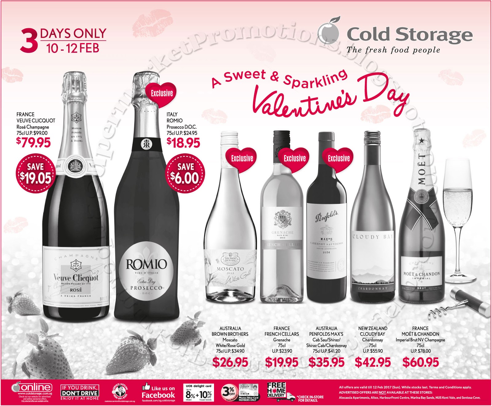 Cold Storage Valentine's Day Wine Promotion 10 12 February 2017
