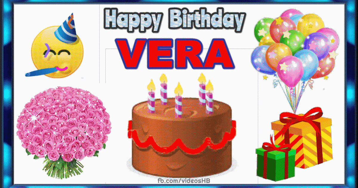 Happy Birthday Vera cake image gif