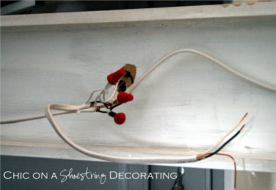 DIY Bathroom Light Fixture by Chic on a Shoestring Decorating