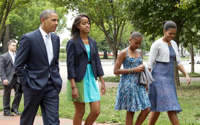 President Barack Obama and family