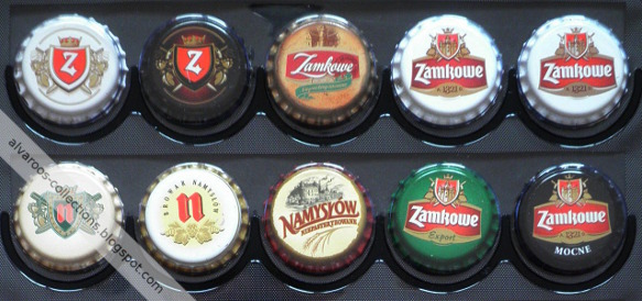 beer caps collection - Zamkowe, Namysłów (all in export, pils, strong and unpasteurised versions)
