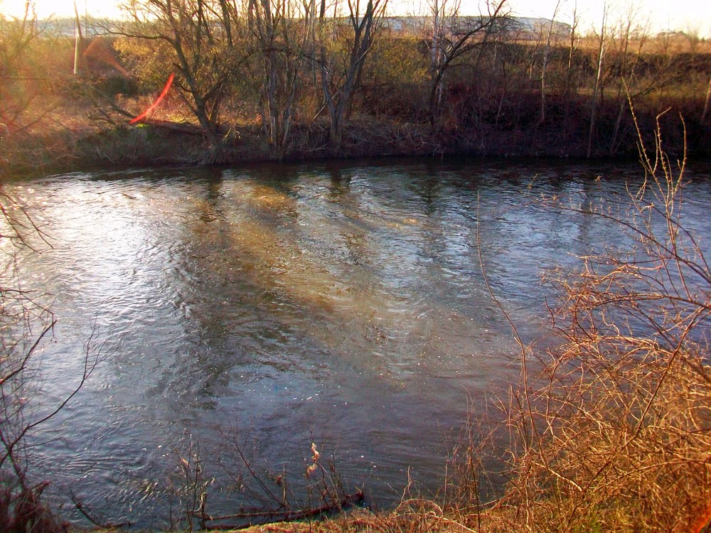 Mahoning River, Youngstown, Ohio at radioactive fracking waste processing plant Youngstown Ohio