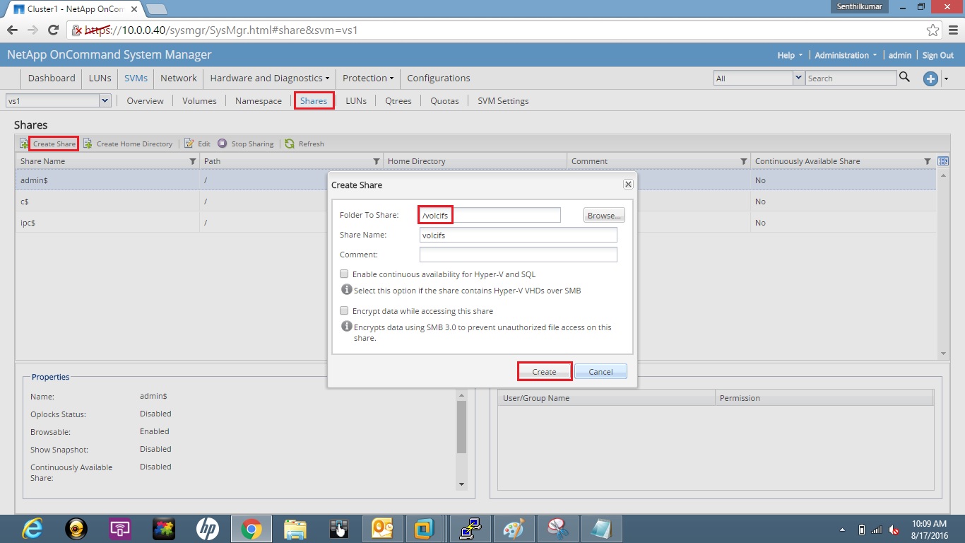 Remote Infrastructure Management Clustered Data Ontap 9 CIFS Configuration