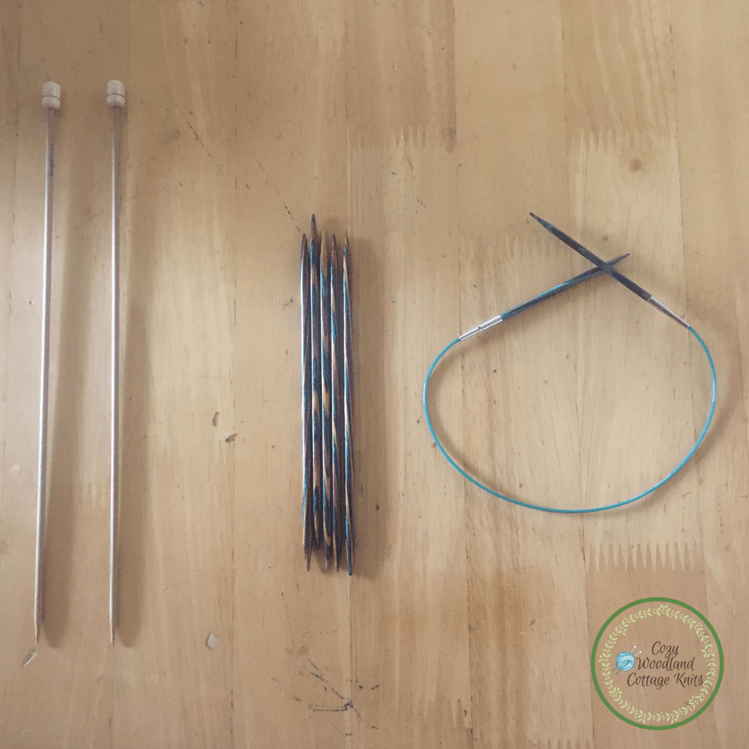12 Wooden Single Point Knitting Needles