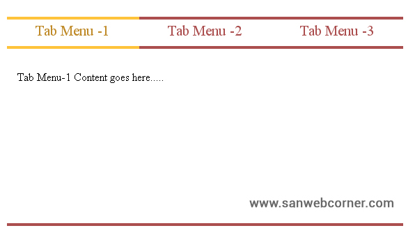 Simple and Stylish tab menu using css