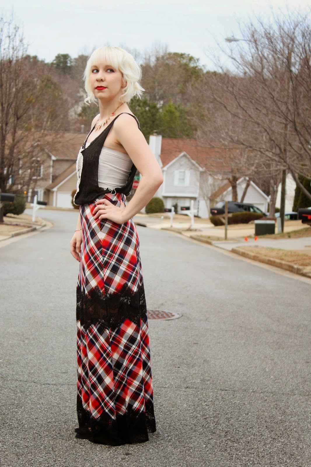 Maxi Skirts and Plaid : r/TodayIWore