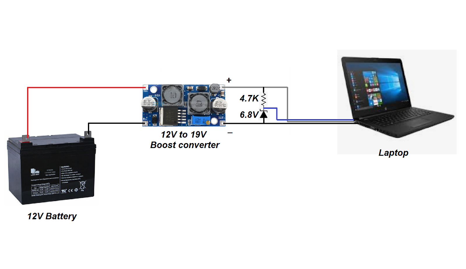 Running laptop with 12V battery Simple Projects