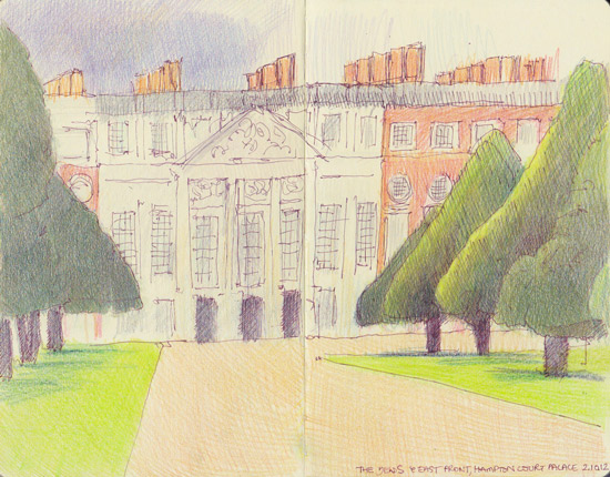 Hampton Court Palace East Front and the Yews, October 2012 copyright Katherine Tyrrell