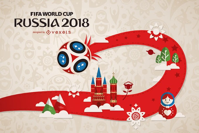 Russia 2018 fifa world cup design free vector