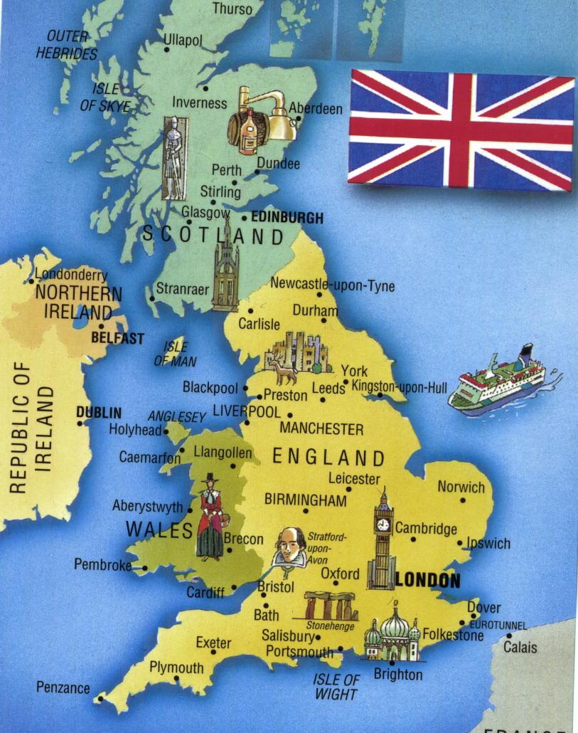 England Cities Area Map