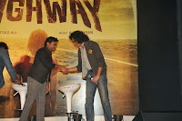 Imtiaz Ali, Alia Bhatt and A R Rahman at Press conference of 'Highway'