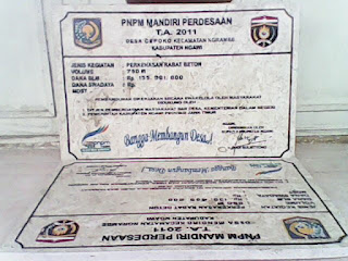 Prasasti Marmer dari PNPM Kabupaten Ngawi