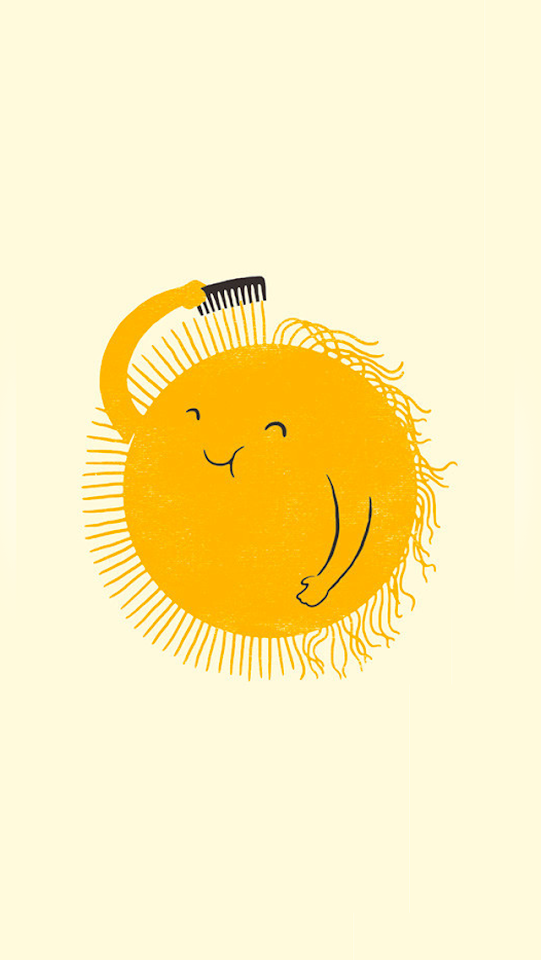 Sun Combing Hair Flat Illustration  Galaxy Note HD Wallpaper