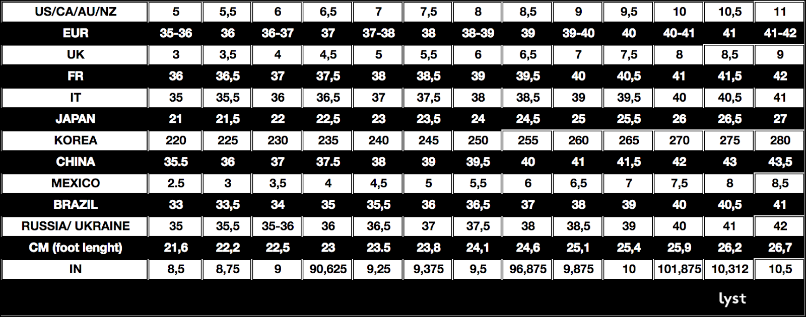 41 equivalent shoe size