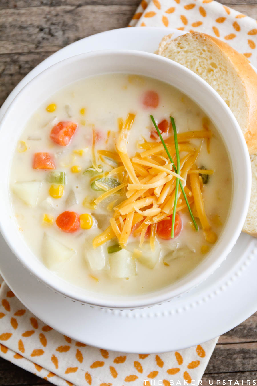 Cheesy Vegetable Chowder The Baker Upstairs