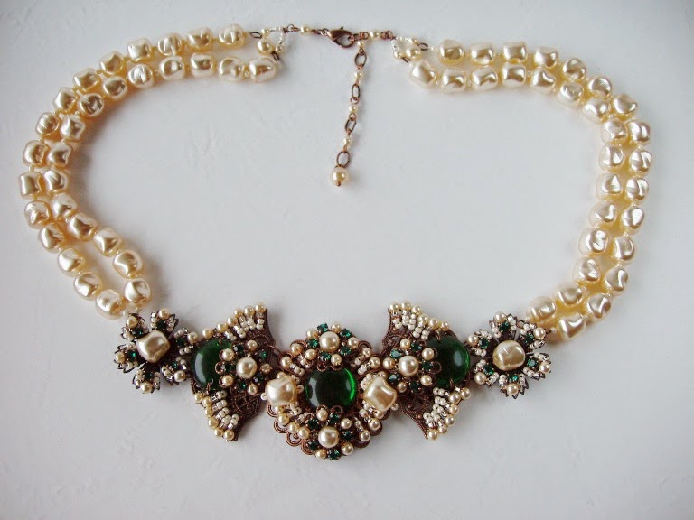Necklace Swarovski crystal rhinestone vintage style Miriam Haskell Eesti disain ehted ビジュー bijoux