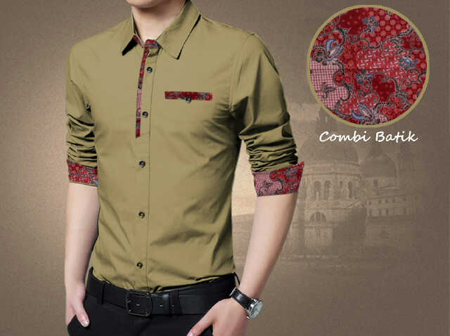 Setelan Batik Modern Combi Simple Warna Coklat Moca Bj0029 setelan batik modern combi simple warna coklat moca bj0029