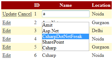 Ajax AutoCompleteExtender in GridView