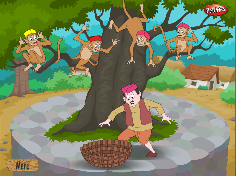 Monkey and the cap seller story ppt picture