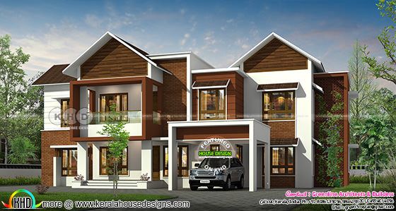 5 bedroom 3667 sq-ft mixed roof home plan