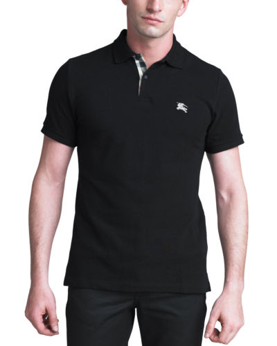 men's black burberry polo shirt