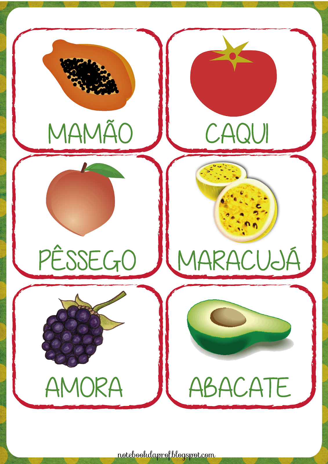 Frutas, ALEGRIA EM ENSINAR EDUCAÇÃO