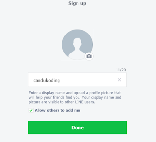 display name daftar line tanpa smartphone