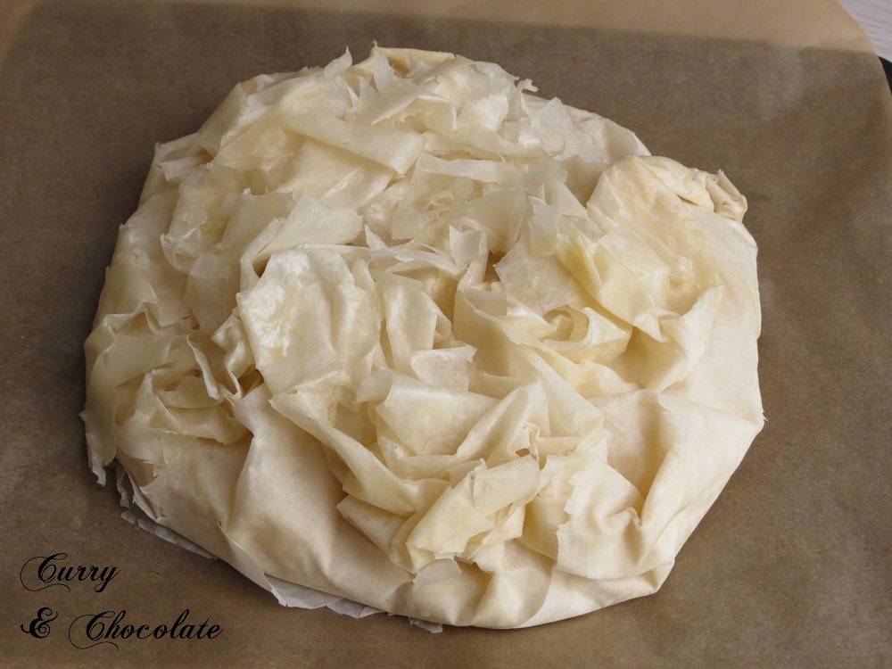 Pastel de leche con pasta filo y almíbar de azahar o Dulce real – Milk phyllo pie