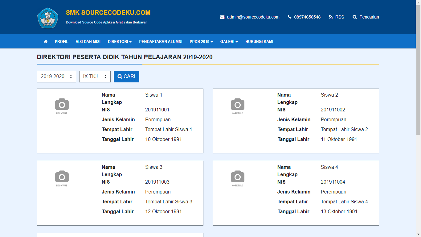 Aplikasi Sistem Informasi Manajemen (SIM) Sekolah - SourceCodeKu.com