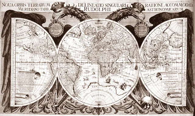 Gambar Peta dunia oleh Yohanes Kepler